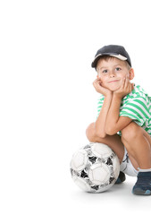 Wall Mural - Boy holding soccer ball