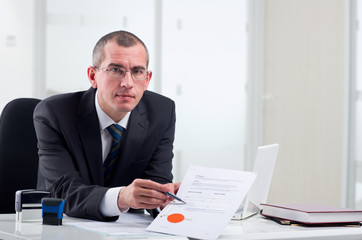 Wall Mural - Lawyer on his workplace