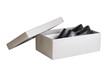 pair shoes in shoebox, isolated