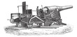 Krupp cannon (72 tonnes) vintage engraving
