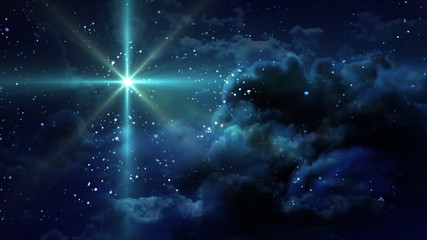 Wall Mural - Green Starry Night