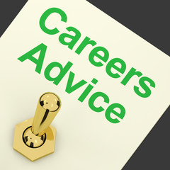 Canvas Print - Careers Advice Switch Shows Employment Guidance And Decisions