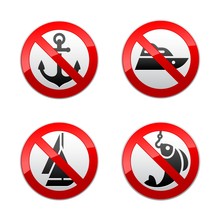 Set Prohibited Signs - Fishing