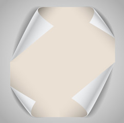 Aufkleber - Blank paper sheet with bending corners