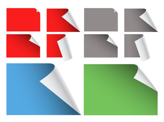 Aufkleber - Collection of color blank paper sheets with bending corners