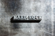 metal HARD ROCK background :  antique metal letter-press type.