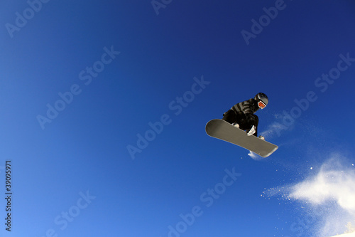 Board z aluminiowym obramowaniem Skok snowboardowy