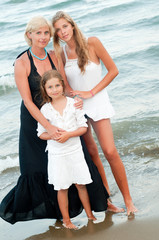 Summer portrait - female family at the beach