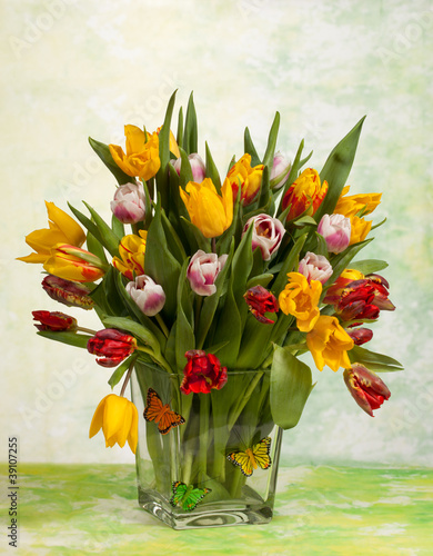 Naklejka nad blat kuchenny Tulips Bouquet