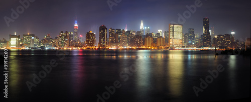 Plakat na papierze fotorealistycznym Panorama panoramę Nowego Jorku manhattan