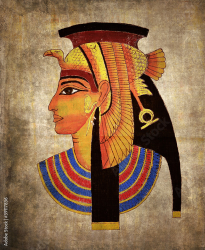 Naklejka dekoracyjna Old Egyptian papyrus, pharaoh