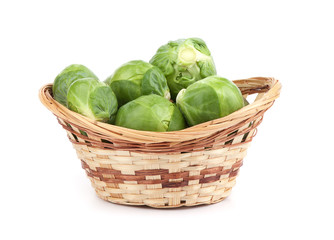 Sticker - Fresh brussels sprouts isolated on white