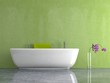 Wohndesign - Bad mit grüner Wand