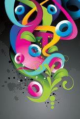 Wall Mural - formas en color tridimensionales en vector