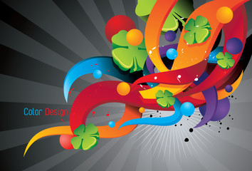 Wall Mural - ramas tridimensionales en vector