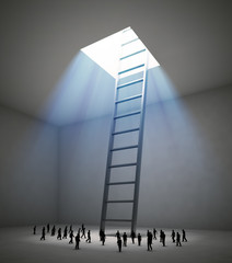 Wall Mural - tiny people ladder room