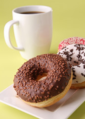 Wall Mural - donut and coffee cup