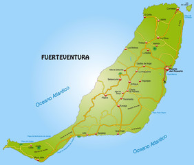 Wall Mural - Landkarte von Fuerteventura