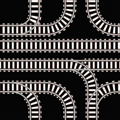 Aufkleber - Seamless background of railway tracks on black