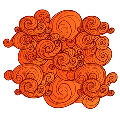 Poster - Background of curled abstract clouds