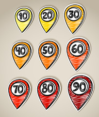 Poster - Hand-drawn discount symbols collection