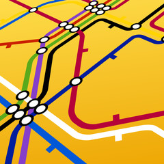Poster - Perspective background of metro scheme on yellow