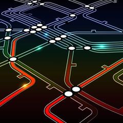 Aufkleber - Perspective background of metro scheme