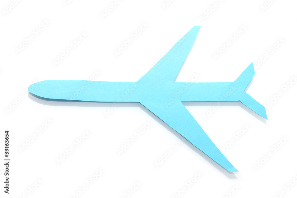 Paper airplane isolated on white