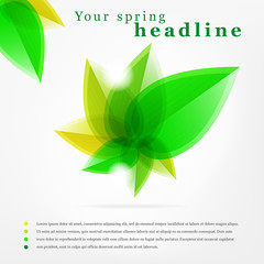 Wall Mural - green nature leaves vector background - place for text