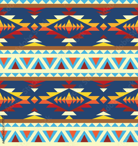 Obraz na płótnie canvas czteroczęściowy "tetraptyk" Bez szwu geometryczny wzór w stylu navajo