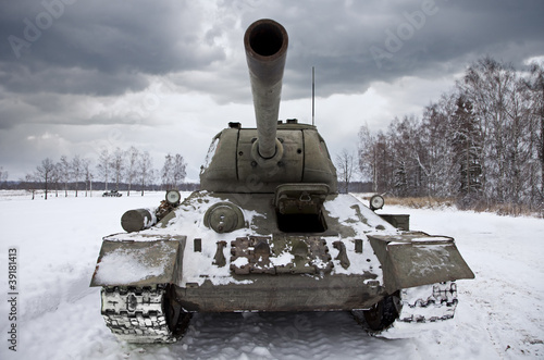 Plakat na papierze fotorealistycznym Rosyjski czołg t34