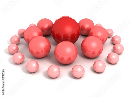 red ball leader of abstract business team