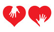 © Imagination Stock - Hearts with helping hands, abstract vector illustrations