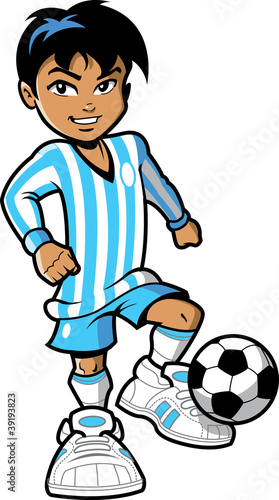 Fototapeta na wymiar Cartoon soccer football player