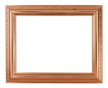 Copper Picture Frame On White Background