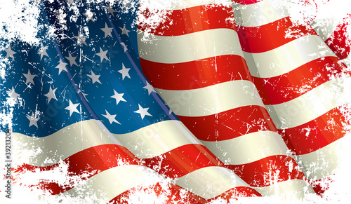 Naklejka dekoracyjna American Flag Grunge