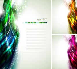 Aufkleber - background decorated by abstract varicolored swift lines