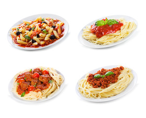 Wall Mural - set with different pasta and spaghetti