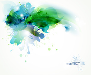 Fotomurales - Abstract background with blue and green blots