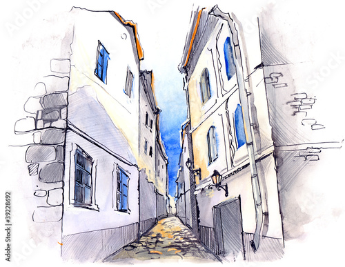 Naklejka - mata magnetyczna na lodówkę narrow street (series C)