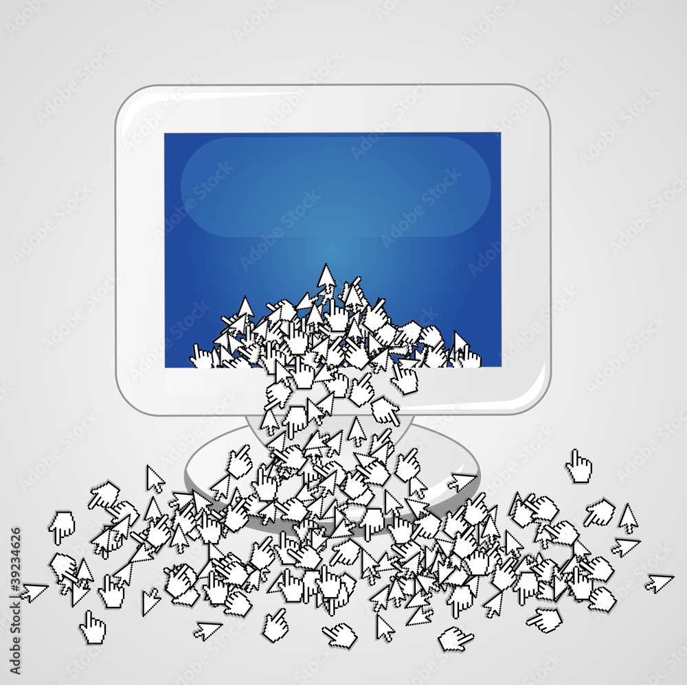 Many Arrows Computer Computer monitor with a lot of arrow cursors の Stock ベクター | Adobe Stock