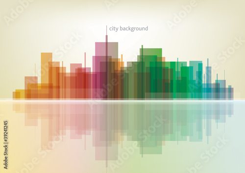 Fototapeta na wymiar Colorful panorama city - vector background