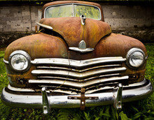 Grunge And Hight Rusty Elements Of Old Luxury Car