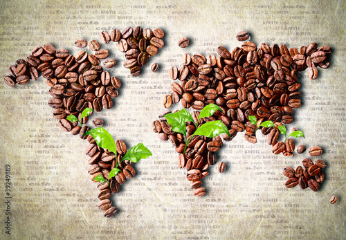 Nowoczesny obraz na płótnie Coffee around the world