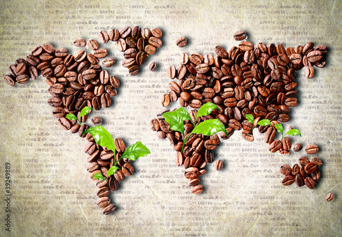 Naklejka dekoracyjna Coffee around the world