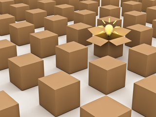 Fototapete - Thinking outside the box and individuality concept