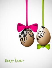 Wall Mural - Funny easter eggs - Happy Easter Card