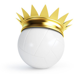 Sticker - volleyball ball gold crown