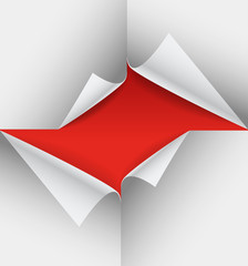 Aufkleber - Blank paper sheets with bending corners
