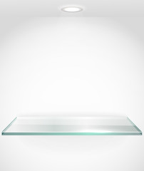 Poster - Square advertising glass board with a spot lignt. Place your tex